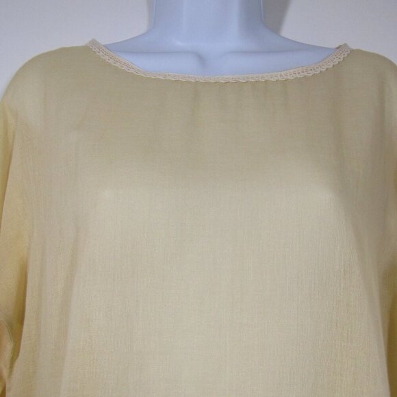 Cottagecore NWT M Crochet Lace Romantic Demure Fairy Top Blouse Pastel Freymann - Picture 2 of 10